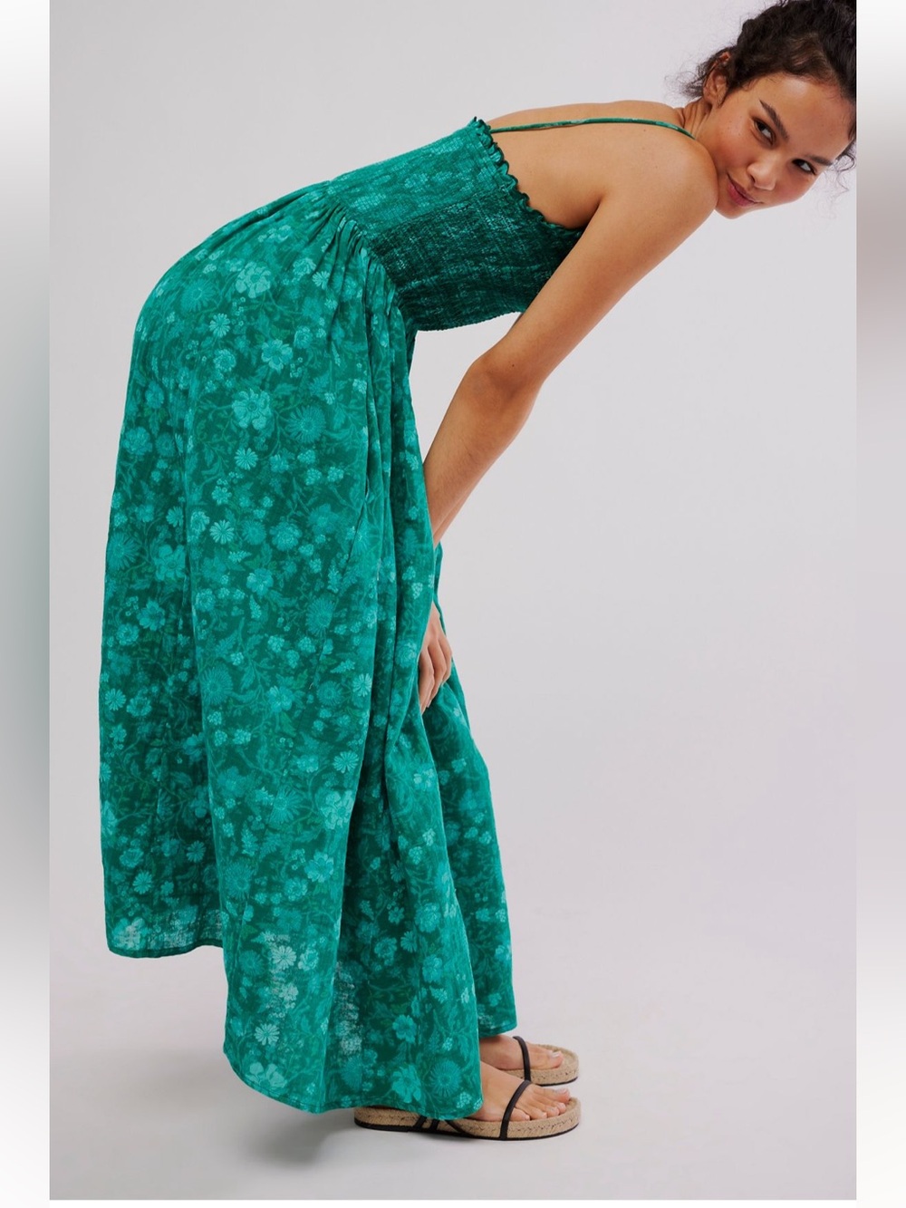 Free People Sweet Nothings Green Floral Print Maxi Dress - Picture 5 of 13